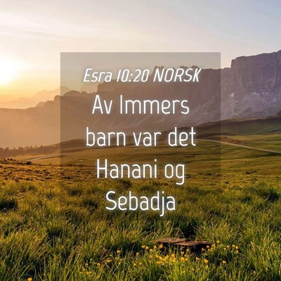 Picture 04 - Esra 10:20 NORSK - Av Immers barn var det Hanani og - Bible Verse Picture