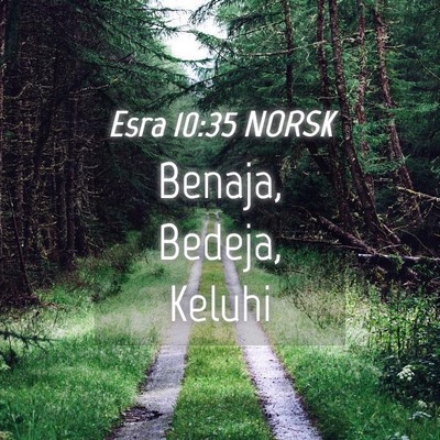 Picture 04 - Esra 10:35 NORSK - Benaja, Bedeja, - Bible Verse Picture