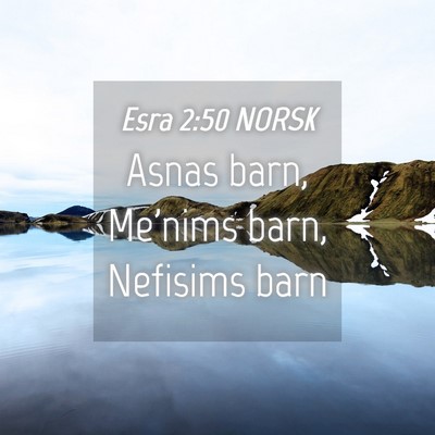 Picture 04 - Esra 2:50 NORSK - Asnas barn, Me'nims barn, Nefisims - Bible Verse Picture