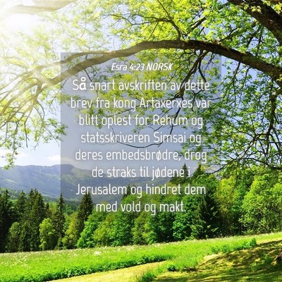Picture 04 - Esra 4:23 NORSK - Så snart avskriften av dette brev fra kong - Bible Verse Picture