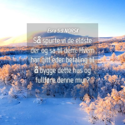 Picture 04 - Esra 5:9 NORSK - Så spurte vi de eldste der og sa til dem: Hvem - Bible Verse Picture