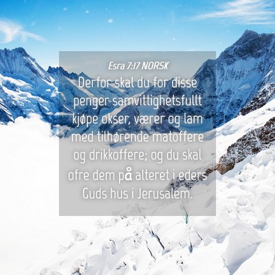 Picture 04 - Esra 7:17 NORSK - Derfor skal du for disse penger - Bible Verse Picture