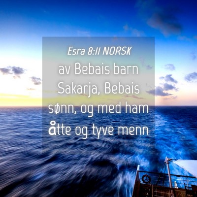 Picture 04 - Esra 8:11 NORSK - av Bebais barn Sakarja, Bebais sønn, og med ham - Bible Verse Picture