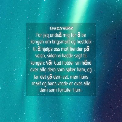 Picture 04 - Esra 8:22 NORSK - For jeg undså mig for å be kongen om krigsmakt - Bible Verse Picture