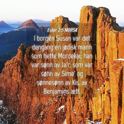 Picture 04 - Ester 2:5 NORSK - I borgen Susan var det dengang en jødisk mann - Bible Verse Picture