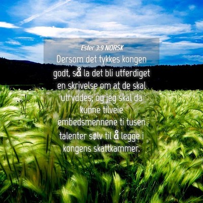 Picture 04 - Ester 3:9 NORSK - Dersom det tykkes kongen godt, så la det bli - Bible Verse Picture