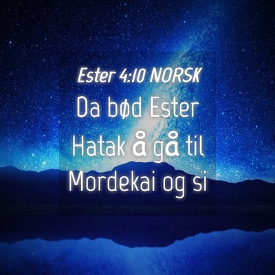 Picture 04 - Ester 4:10 NORSK - Da bød Ester Hatak å gå til Mordekai og - Bible Verse Picture