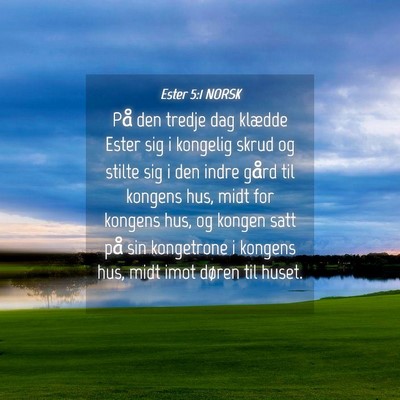 Picture 04 - Ester 5:1 NORSK - På den tredje dag klædde Ester sig i kongelig - Bible Verse Picture