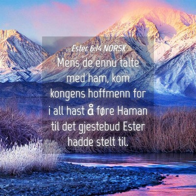 Picture 04 - Ester 6:14 NORSK - Mens de ennu talte med ham, kom kongens hoffmenn - Bible Verse Picture