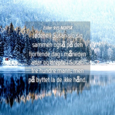 Picture 04 - Ester 9:15 NORSK - Jødene i Susan slo sig sammen også på den - Bible Verse Picture