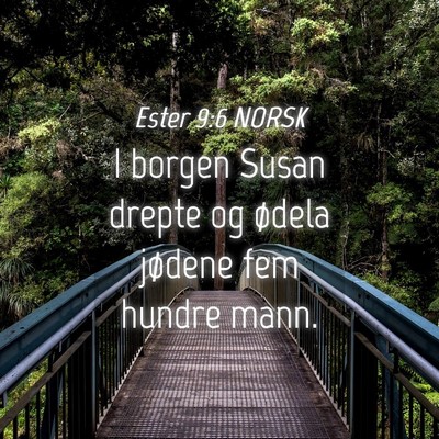 Picture 04 - Ester 9:6 NORSK - I borgen Susan drepte og ødela jødene fem - Bible Verse Picture
