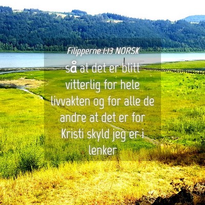 Picture 04 - Filipperne 1:13 NORSK - så at det er blitt vitterlig for hele livvakten - Bible Verse Picture