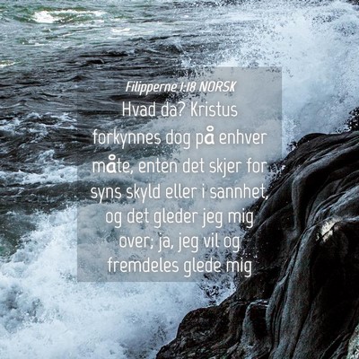 Picture 04 - Filipperne 1:18 NORSK - Hvad da? Kristus forkynnes dog på enhver måte, - Bible Verse Picture