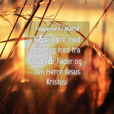 Picture 04 - Filipperne 1:2 NORSK - Nåde være med eder og fred fra Gud vår Fader - Bible Verse Picture