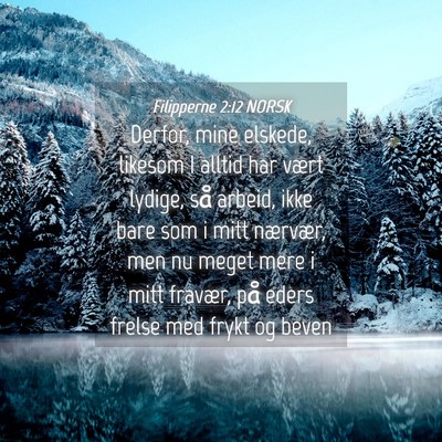 Picture 04 - Filipperne 2:12 NORSK - Derfor, mine elskede, likesom I alltid har vært - Bible Verse Picture