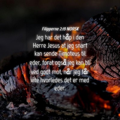 Picture 04 - Filipperne 2:19 NORSK - Jeg har det håp i den Herre Jesus at jeg snart - Bible Verse Picture