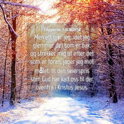 Picture 04 - Filipperne 3:14 NORSK - Men ett gjør jeg: idet jeg glemmer det som er - Bible Verse Picture