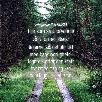 Picture 04 - Filipperne 3:21 NORSK - han som skal forvandle vårt fornedrelses-legeme, - Bible Verse Picture