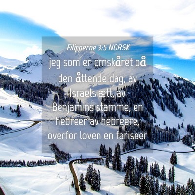 Picture 04 - Filipperne 3:5 NORSK - jeg som er omskåret på den åttende dag, av - Bible Verse Picture