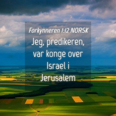Picture 04 - Forkynneren 1:12 NORSK - Jeg, predikeren, var konge over Israel i - Bible Verse Picture