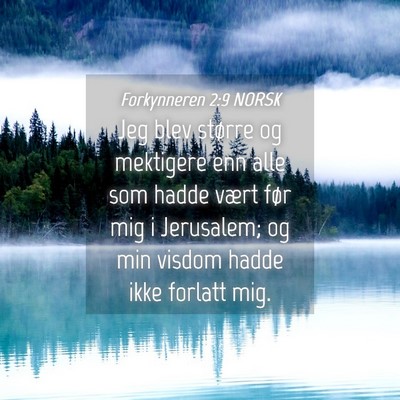 Picture 04 - Forkynneren 2:9 NORSK - Jeg blev større og mektigere enn alle som hadde - Bible Verse Picture