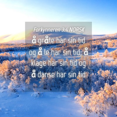 Picture 04 - Forkynneren 3:4 NORSK - å gråte har sin tid og å le har sin tid; å - Bible Verse Picture