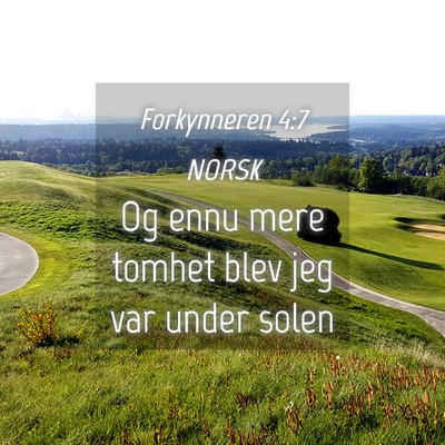 Picture 04 - Forkynneren 4:7 NORSK - Og ennu mere tomhet blev jeg var under - Bible Verse Picture