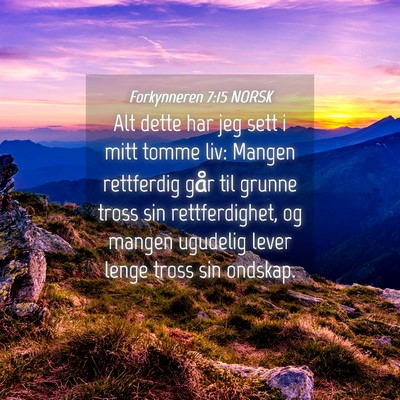 Picture 04 - Forkynneren 7:15 NORSK - Alt dette har jeg sett i mitt tomme liv: Mangen - Bible Verse Picture