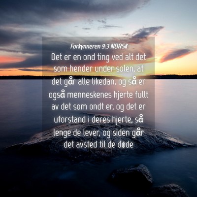 Picture 04 - Forkynneren 9:3 NORSK - Det er en ond ting ved alt det som hender under - Bible Verse Picture