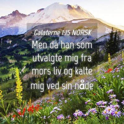 Picture 04 - Galaterne 1:15 NORSK - Men da han som utvalgte mig fra mors liv og kalte - Bible Verse Picture