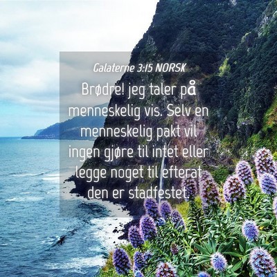 Picture 04 - Galaterne 3:15 NORSK - Brødre! jeg taler på menneskelig vis. Selv en - Bible Verse Picture