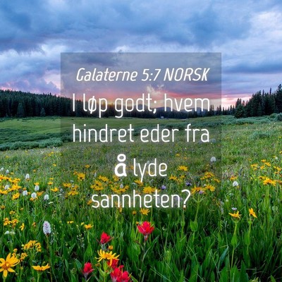 Picture 04 - Galaterne 5:7 NORSK - I løp godt; hvem hindret eder fra å lyde - Bible Verse Picture