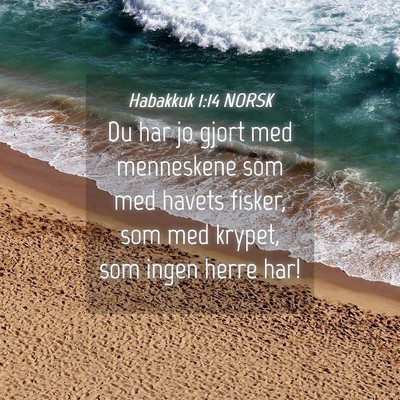 Picture 04 - Habakkuk 1:14 NORSK - Du har jo gjort med menneskene som med havets - Bible Verse Picture