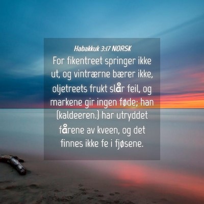 Picture 04 - Habakkuk 3:17 NORSK - For fikentreet springer ikke ut, og vintrærne - Bible Verse Picture