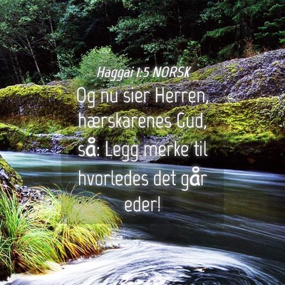 Picture 04 - Haggai 1:5 NORSK - Og nu sier Herren, hærskarenes Gud, så: Legg - Bible Verse Picture
