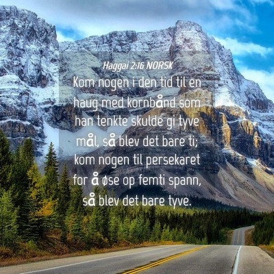 Picture 04 - Haggai 2:16 NORSK - Kom nogen i den tid til en haug med kornbånd som - Bible Verse Picture