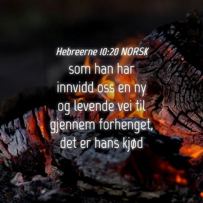 Picture 04 - Hebreerne 10:20 NORSK - som han har innvidd oss en ny og levende vei til - Bible Verse Picture