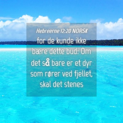 Picture 04 - Hebreerne 12:20 NORSK - for de kunde ikke bære dette bud: Om det så - Bible Verse Picture