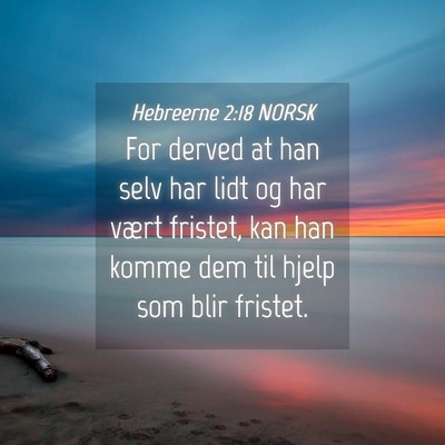 Picture 04 - Hebreerne 2:18 NORSK - For derved at han selv har lidt og har vært - Bible Verse Picture
