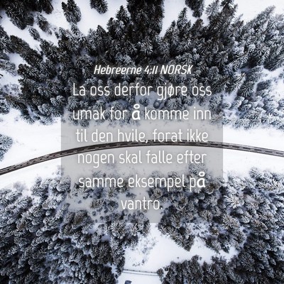 Picture 04 - Hebreerne 4:11 NORSK - La oss derfor gjøre oss umak for å komme inn - Bible Verse Picture