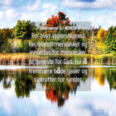 Picture 04 - Hebreerne 5:1 NORSK - For hver yppersteprest tas iblandt mennesker og - Bible Verse Picture