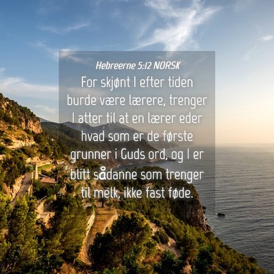 Picture 04 - Hebreerne 5:12 NORSK - For skjønt I efter tiden burde være lærere, - Bible Verse Picture