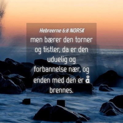 Picture 04 - Hebreerne 6:8 NORSK - men bærer den torner og tistler, da er den - Bible Verse Picture