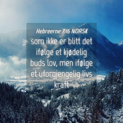 Picture 04 - Hebreerne 7:16 NORSK - som ikke er blitt det ifølge et kjødelig buds - Bible Verse Picture