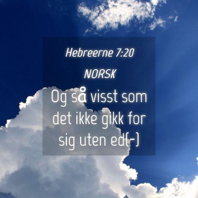 Picture 04 - Hebreerne 7:20 NORSK - Og så visst som det ikke gikk for sig uten - Bible Verse Picture