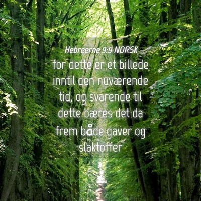Picture 04 - Hebreerne 9:9 NORSK - for dette er et billede inntil den nuværende - Bible Verse Picture