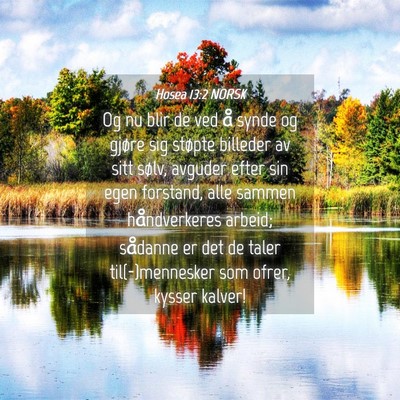 Picture 04 - Hosea 13:2 NORSK - Og nu blir de ved å synde og gjøre sig støpte - Bible Verse Picture