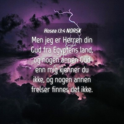 Picture 04 - Hosea 13:4 NORSK - Men jeg er Herren din Gud fra Egyptens land, og - Bible Verse Picture