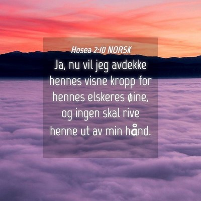 Picture 04 - Hosea 2:10 NORSK - Ja, nu vil jeg avdekke hennes visne kropp for - Bible Verse Picture