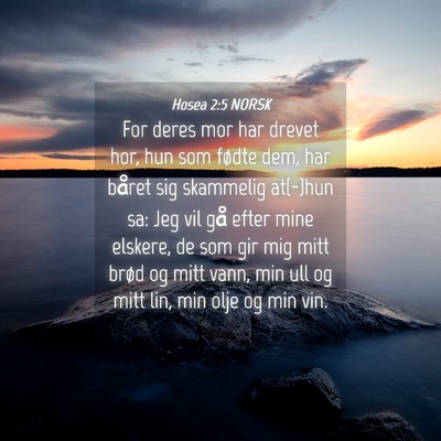 Picture 04 - Hosea 2:5 NORSK - For deres mor har drevet hor, hun som fødte dem, - Bible Verse Picture
